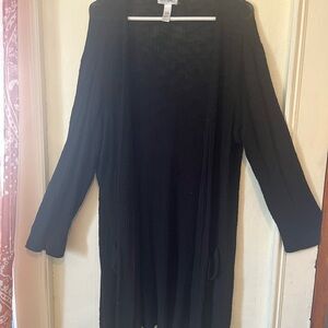 Just Be… Black Ribbed Open Front Cardigan – Women’s 2X – Lightweight